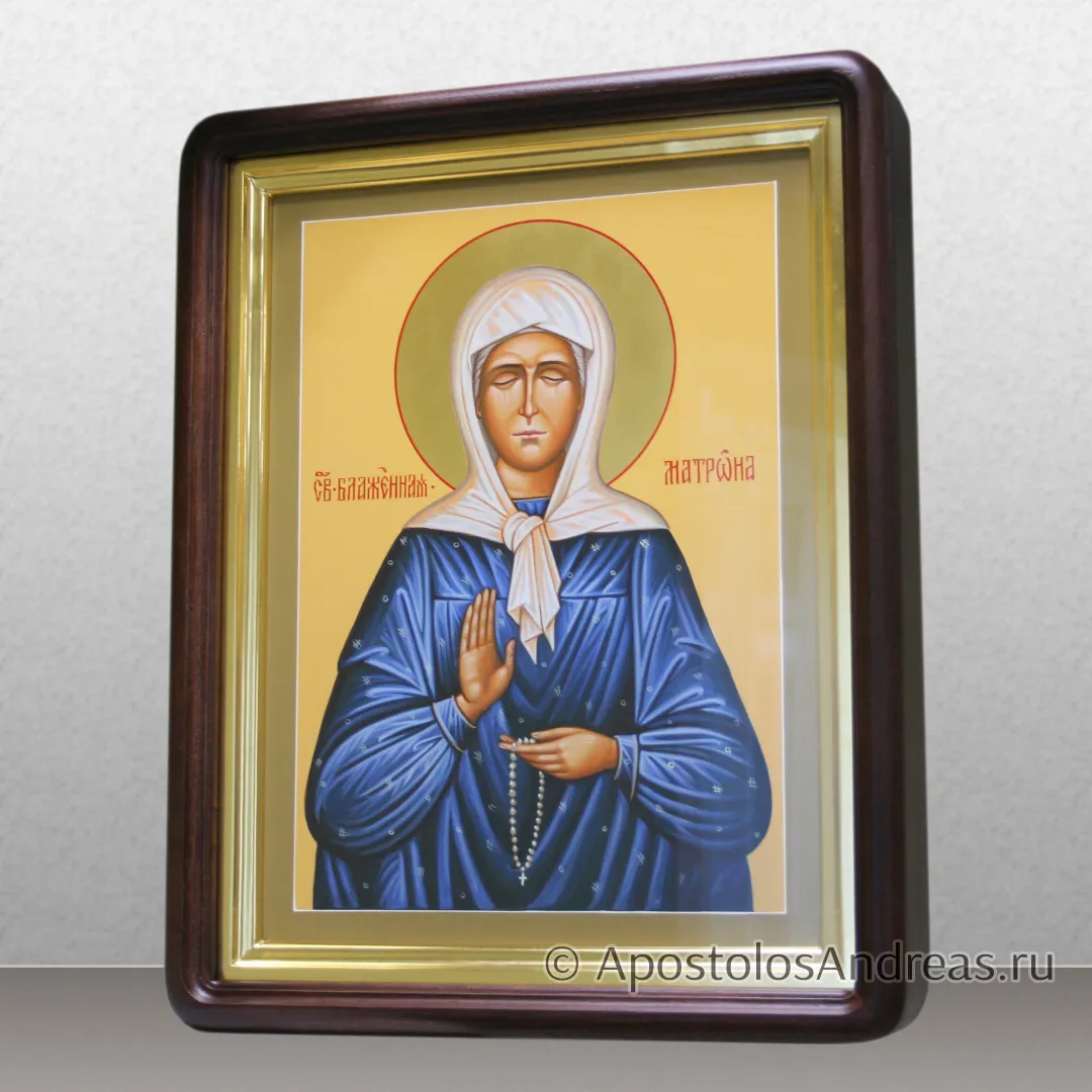 Икона Матроны Московской (с золочением нимба, в киоте), образец № 40