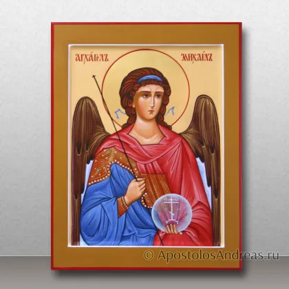 Икона именная Архангел Михаил, темперное письмо — миниатюра № 27