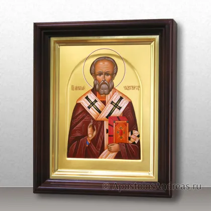 Икона Николай Мирликийский с золочением фона (в киоте), миниатюра № 67