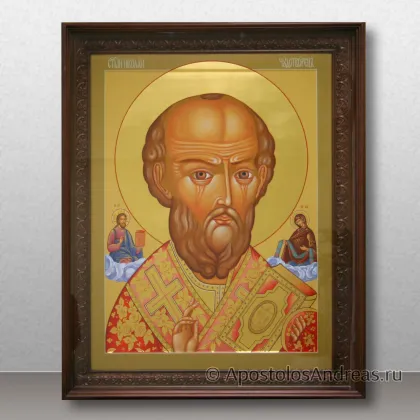 Храмовая Икона Николай чудотворец (с предстоящими, в киоте) — миниатюра № 76