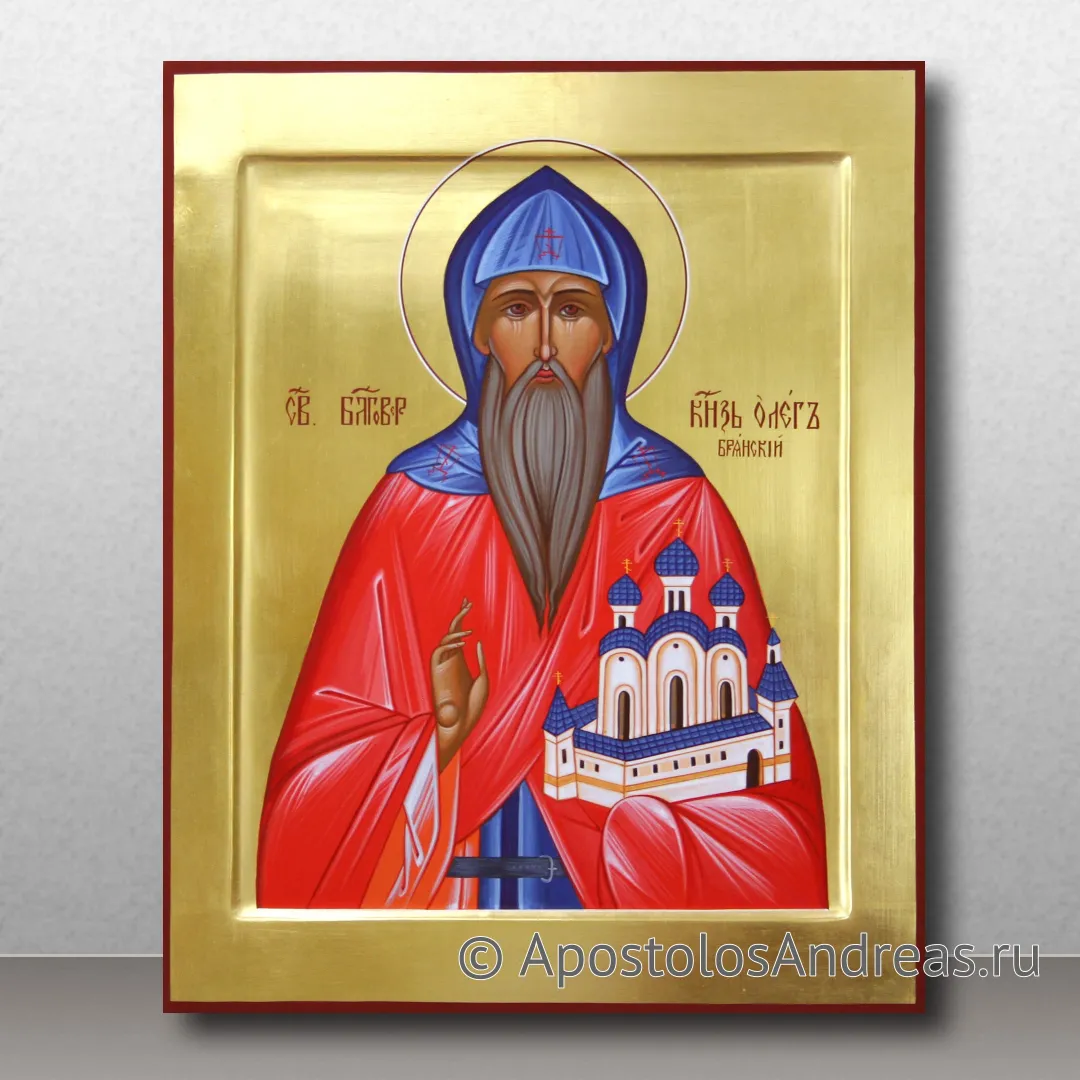 Икона Олег Брянский, преподобный, князь, 2023 — образец № 5