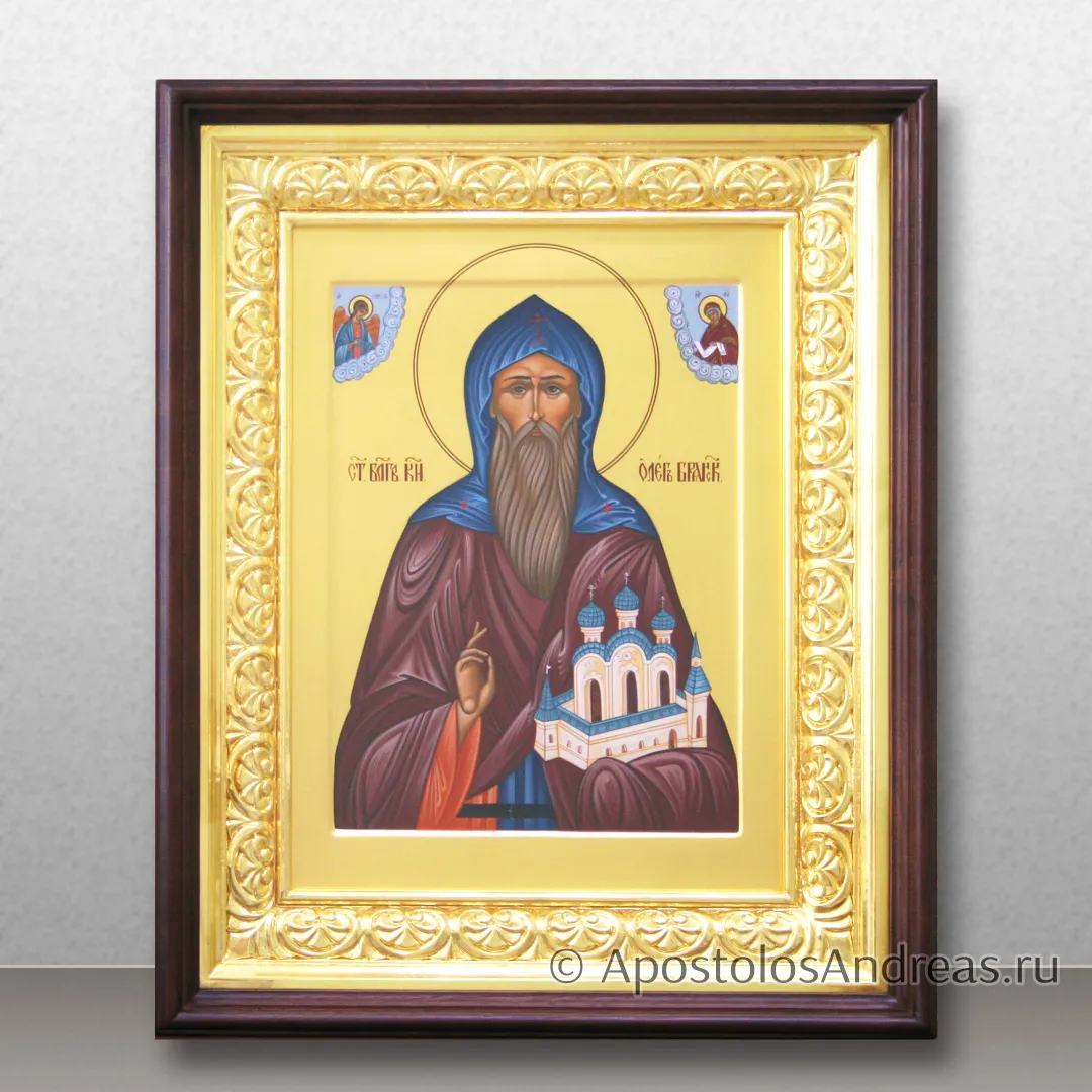 Икона Олега Брянского (в киоте с резной рамой), в киоте - 46х56, 2025 — образец № 7