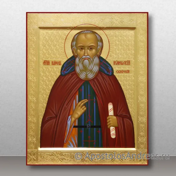 Рукописная икона Павел Комельский (Обнорский), преподобный