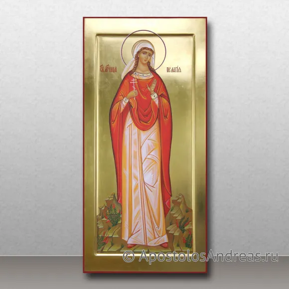 Рукописная икона Пелагия Тарсийская, дева, мученица