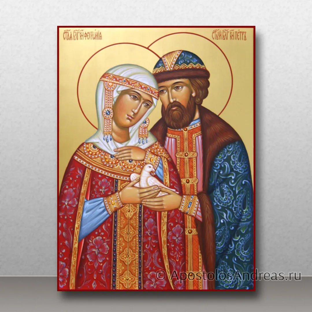 Икона Петр и Феврония Муромские, чудотворцы, 18х24, 2024 — образец № 46