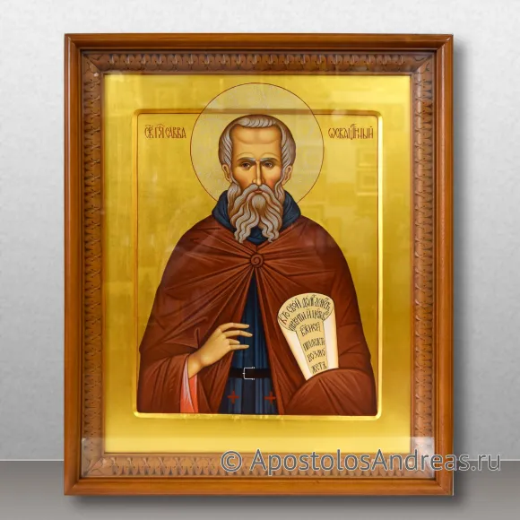 Рукописная икона Савва Освященный, преподобный