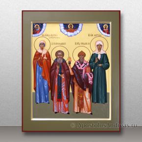 Семейная икона (4 святых и предстоящие), миниатюра № 1