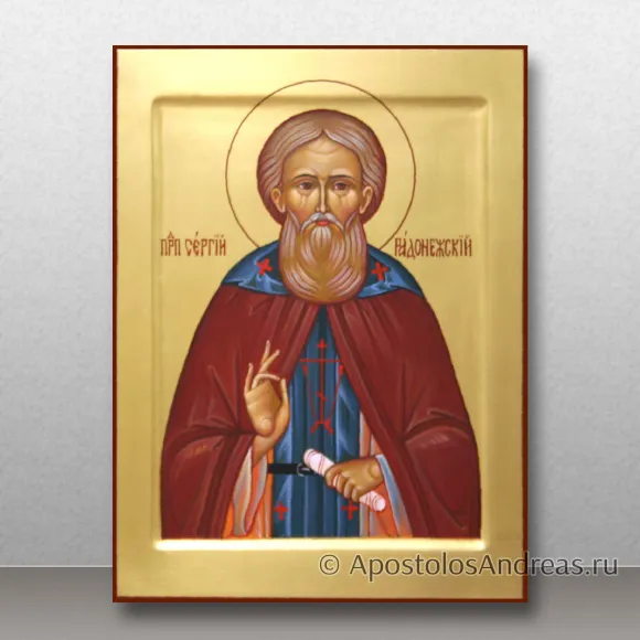 Рукописная икона Сергий Радонежский, преподобный, игумен
