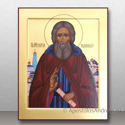 Икона Сергий Радонежский с пейзажем, миниатюра № 59