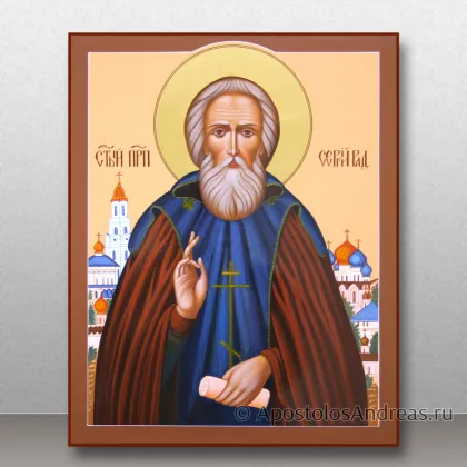 Икона Святой Сергий Радонежский с пейзажем, миниатюра № 63