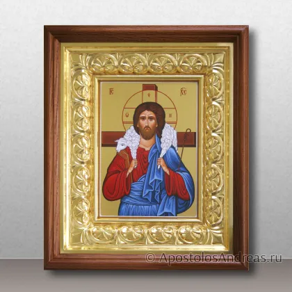 Икона Спас Добрый пастырь (с золочением фона) — миниатюра № 6