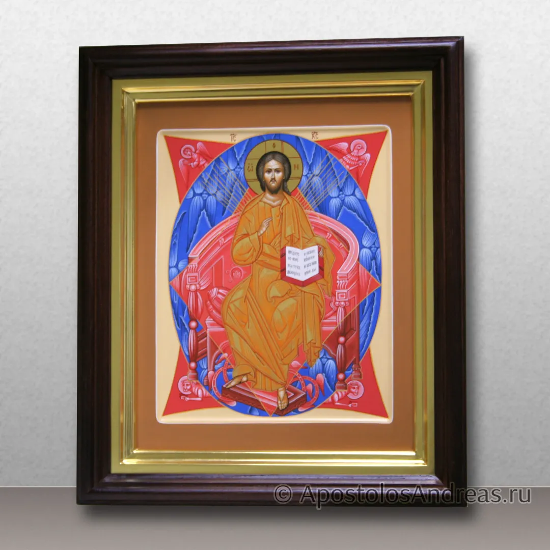 Икона Спас в силах (с золочением нимбов, в киоте), 24х30, в киоте - 31х37, 2026 — образец № 10