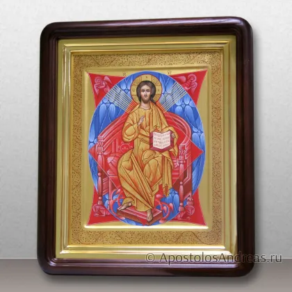 Икона в киоте Спас в силах на золоченом фоне (с орнаментом), миниатюра № 8