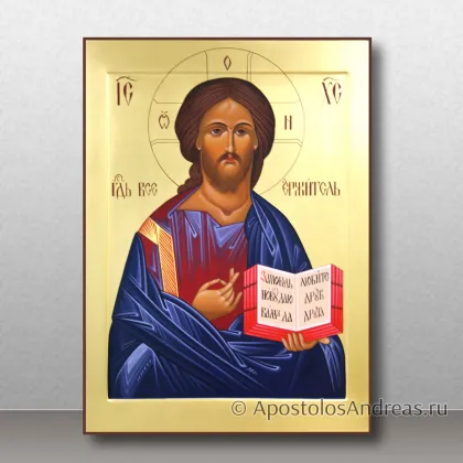 Икона Святая Троица (Палехский стиль), в киоте, миниатюра № 