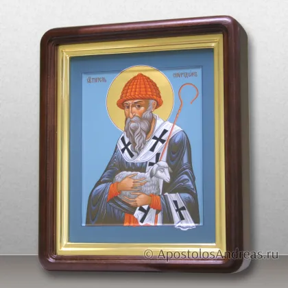 Именная икона в киоте Спиридон Тримифунтский (с золочением нимба) — миниатюра № 31