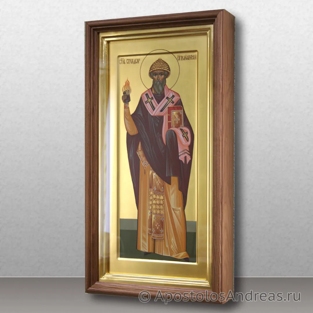 Ростовая икона в киоте Спиридона Тримифунтского, в киоте - 32х57, 2020 — образец № 7