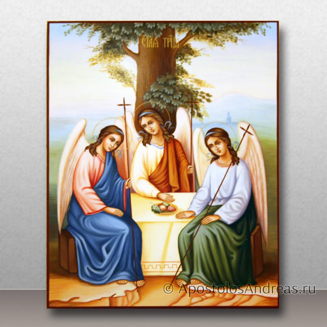 Икона Святая Троица, академический реализм, 24х30, 2026 — образец № 5