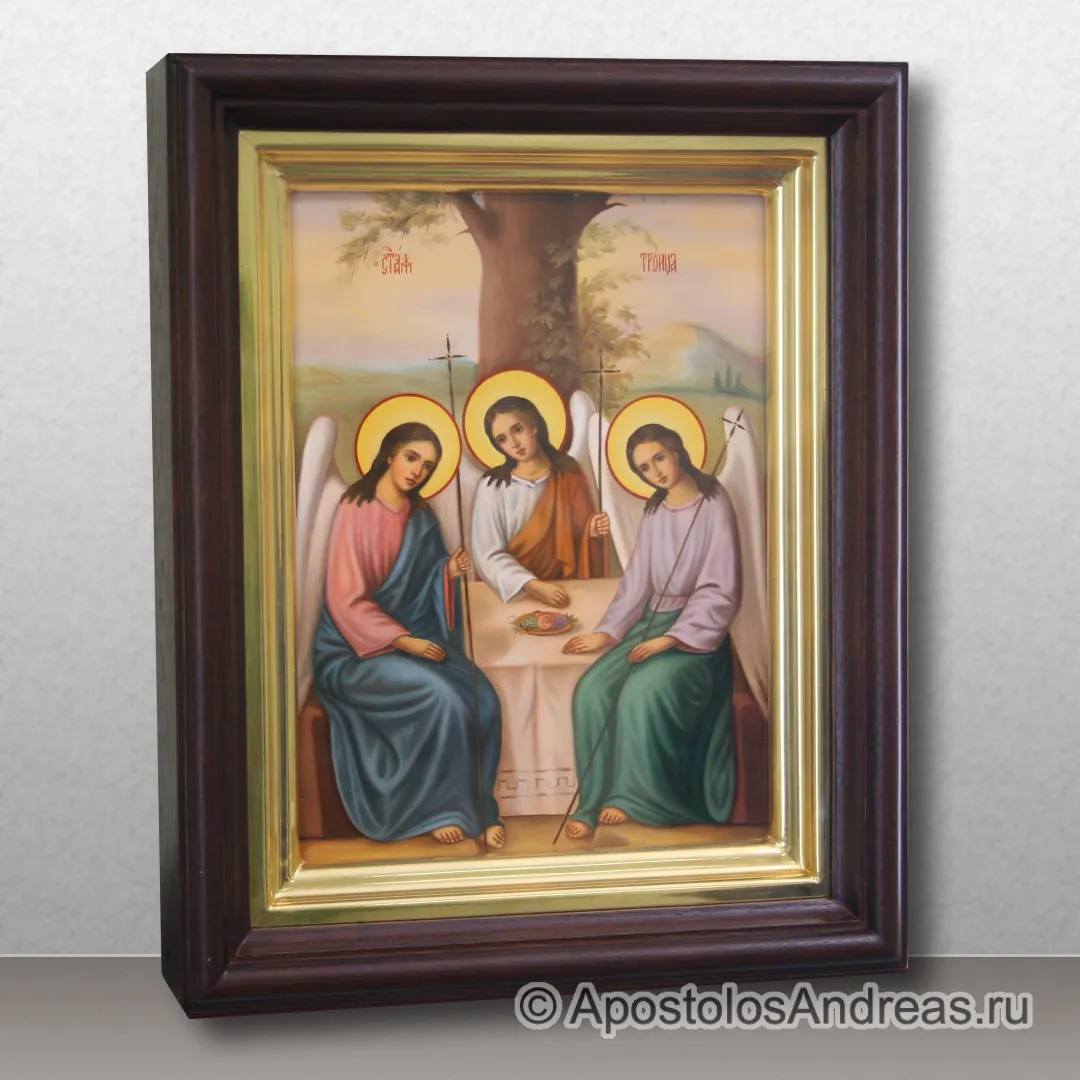 Икона Святая Троица в киоте, академическое письмо, образец № 1