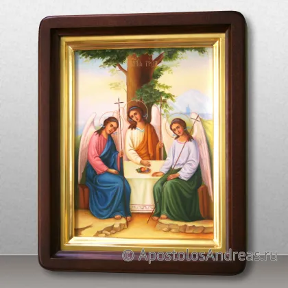 Икона Святая Троица в киоте, академическая живопись, миниатюра № 4