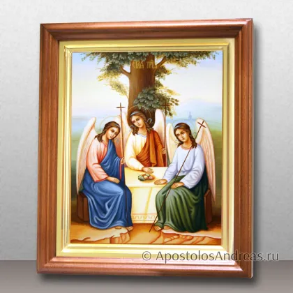 Икона Святая Троица в киоте, академическая живопись — миниатюра № 5