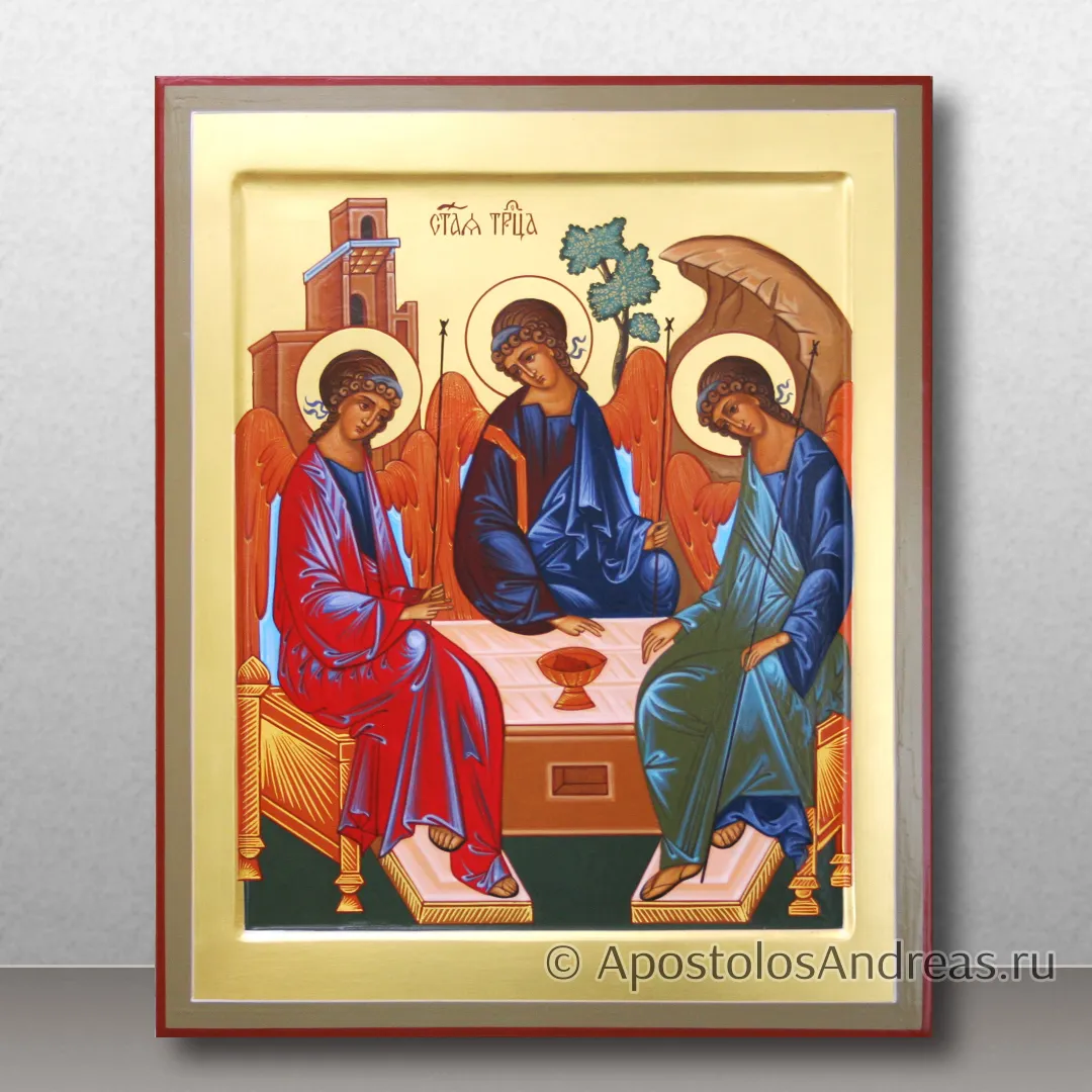 Икона Святой Троицы, с золочением фона, образец № 19