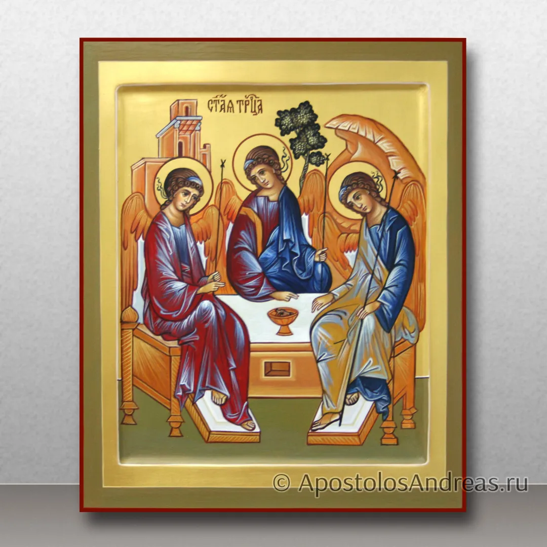 Икона Святой Троицы, с золочением фона, образец № 23
