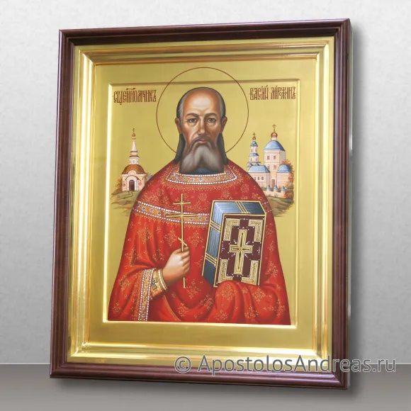 Рукописная икона Василий Мирожин, пресвитер, священномученик