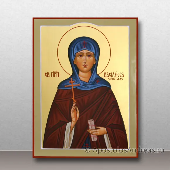Рукописная икона Василисса Египетская, игумения, преподобномученица
