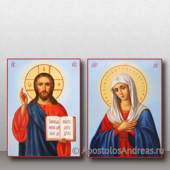 Рукописная икона Венчальная пара #14