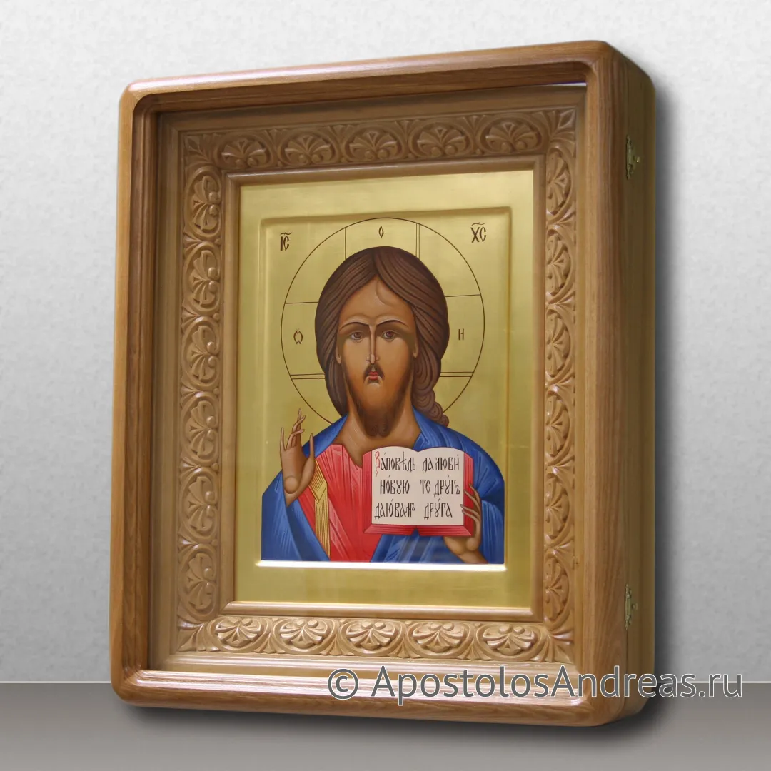 Икона Венчальная пара #17 (в киотах, с резной рамой) — образец № 3