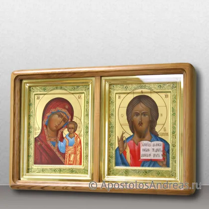 Венчальная пара в двойном светлом киоте (с росписью на полях), миниатюра № 1