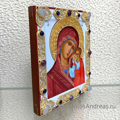 Икона Венчальная пара #42 (филигрань с камнями) — миниатюра № 2