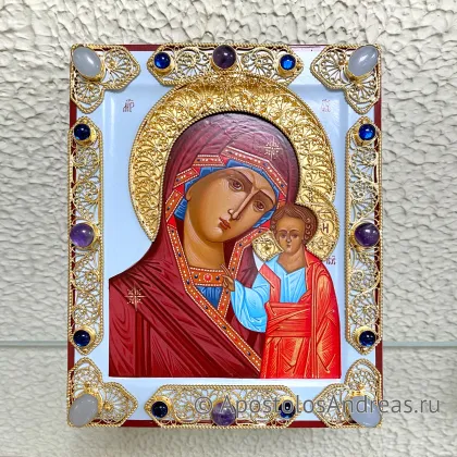 Икона Венчальная пара #42 (филигрань с камнями) — миниатюра № 3