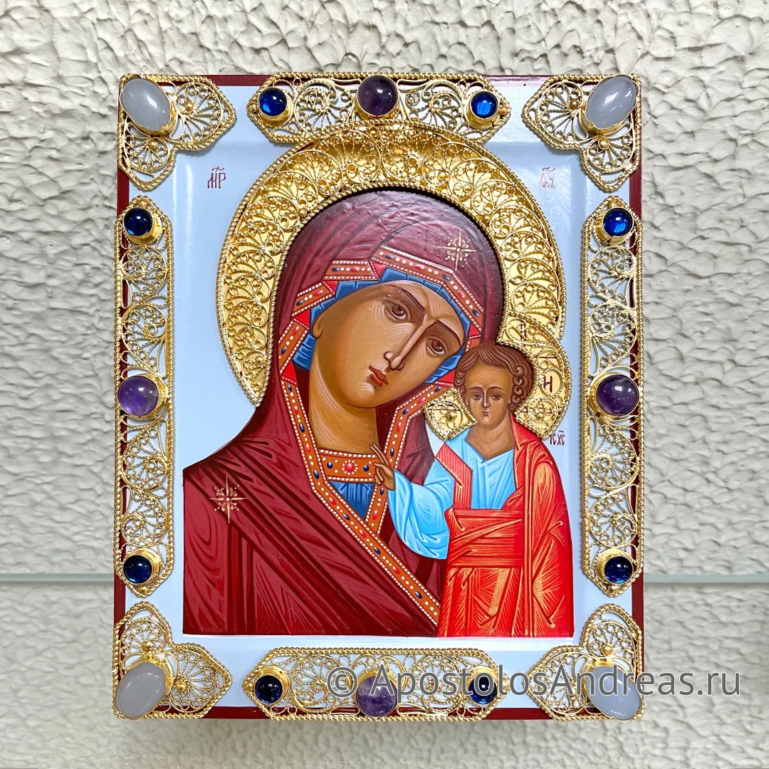 Икона Венчальная пара #42 (филигрань с камнями), 2023 — образец № 3