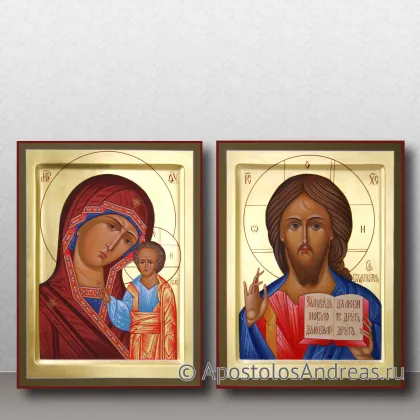 Венчальная пара с золочением фонов сусальным золотом — миниатюра № 1