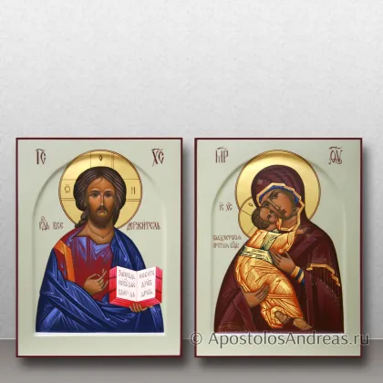 Икона Святая Троица (Палехский стиль), в киоте, миниатюра № 