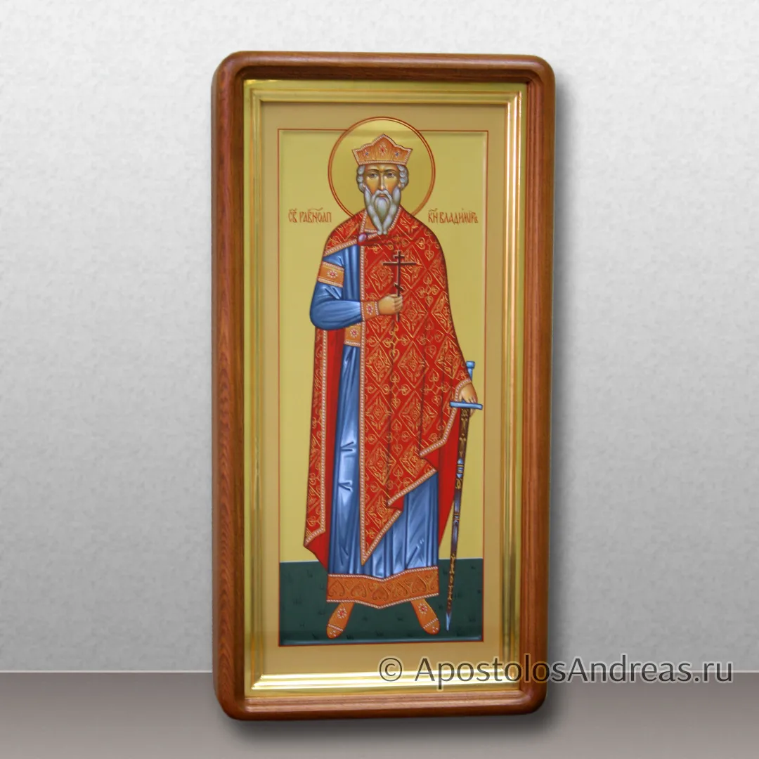 Икона мерная Владимира князя (с золочением фона, в киоте), 25х50, в киоте: 32х57, 2026 — образец № 32