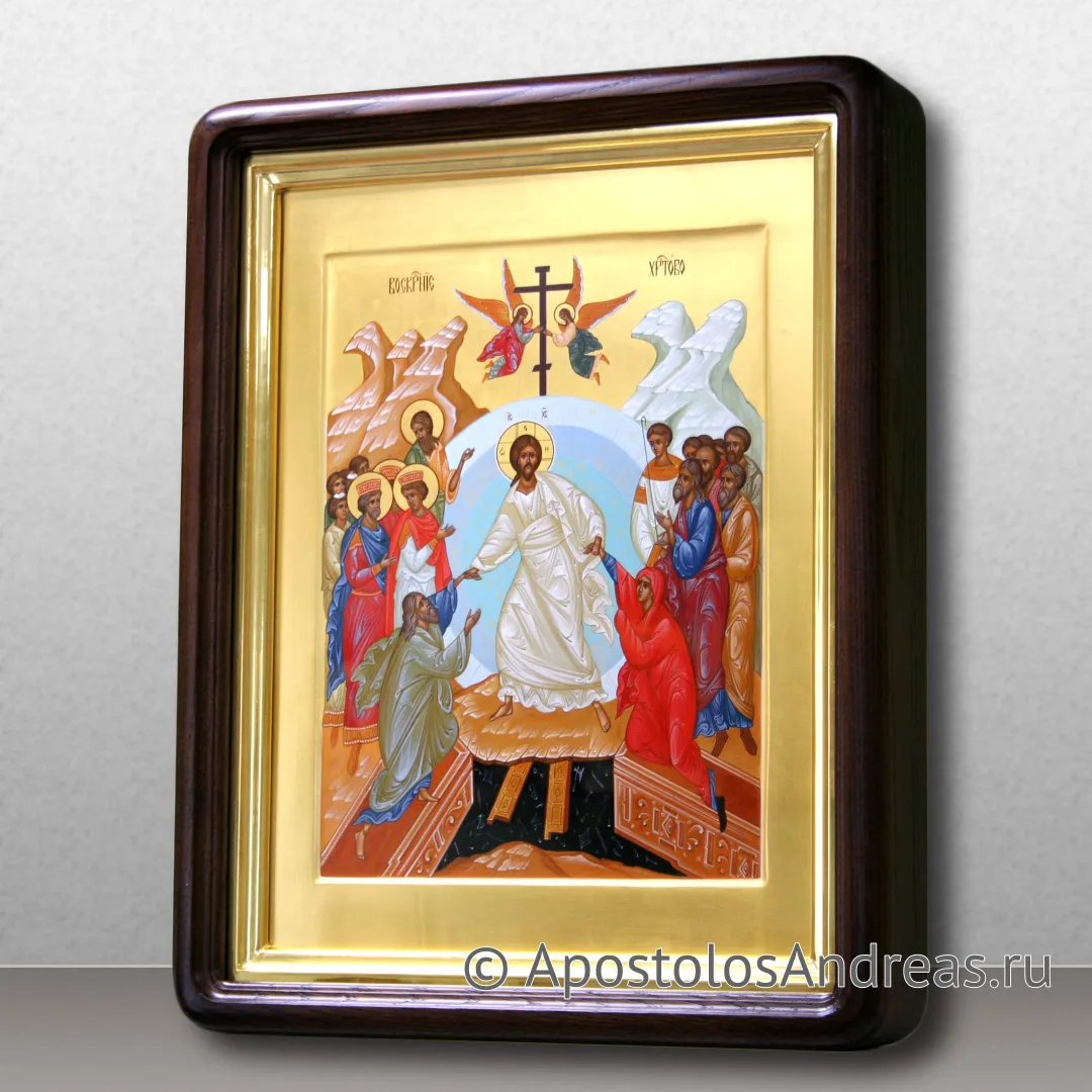 Икона Воскресение Христово, 30х40 (по киоту - 37х47), 2024 — образец № 20
