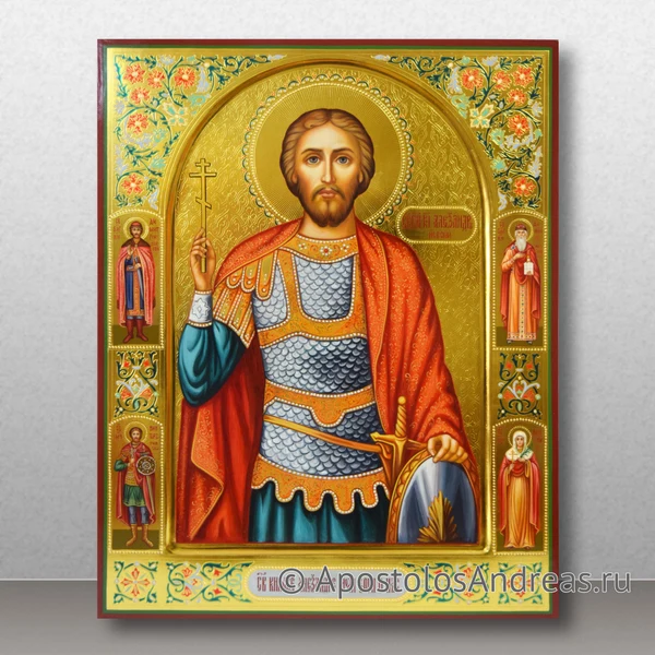 Икона Александр Невский (с гравировкой и росписью), образец № 15