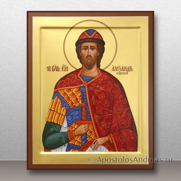 Икона Александр Невский с золочением фона 960 пр., образец № 34