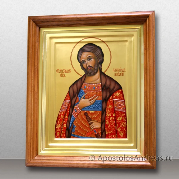Икона Александр Невский с золочением фона 960 пр., образец № 41