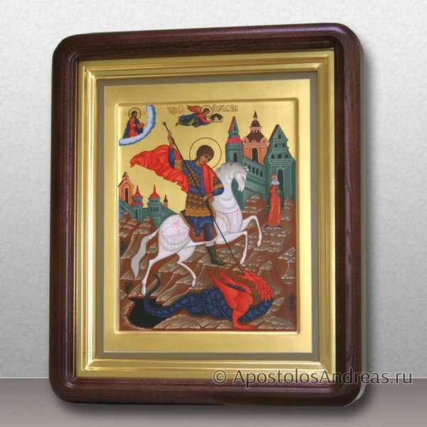 Икона Георгий Победоносец в киоте, образец № 40
