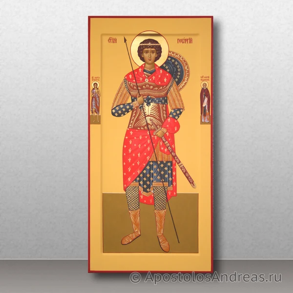 Мерная Икона Георгий Победоносец (с предстоящими), образец № 8