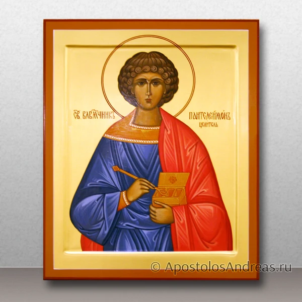 Икона Пантелеймон целитель (с золочением фона), образец № 11