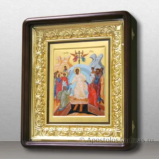 Киот для иконы с резной золочёной рамой