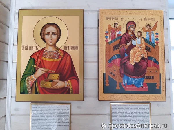 Пантелеимон Целитель и Божия Матерь «Всецарица» — храмовая икона мастерской